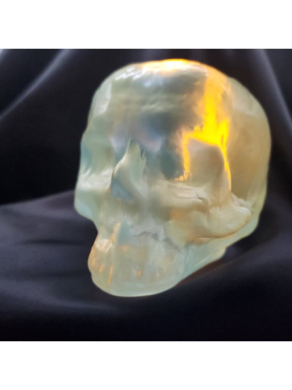 Kosta Boda Still Life Skull Votive Lt Green Glass Candle Holder Ludvig Lofgren